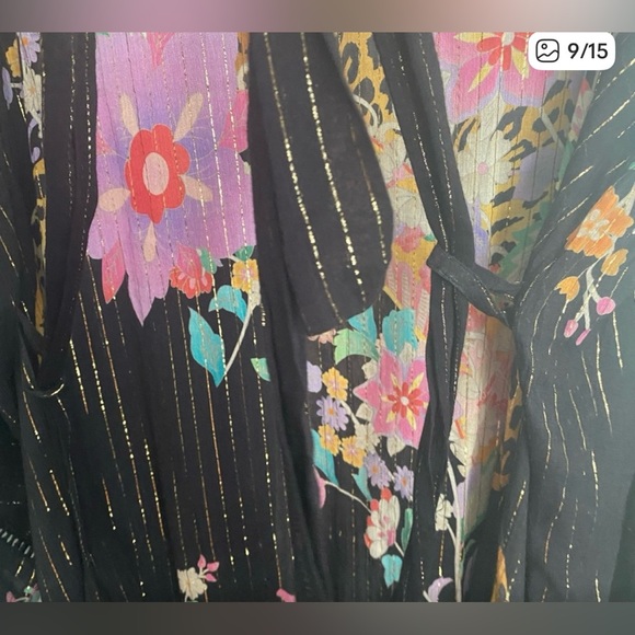 Spell Black Kimono with Floral and Leopard Design - Picture 5 of 11